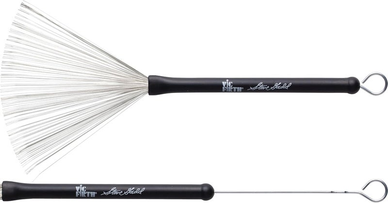 Vic Firth Steve Gadd Signature Drum Brushes - Retractable Medium Gauge Wire with Black Plastic Handle - Image 1